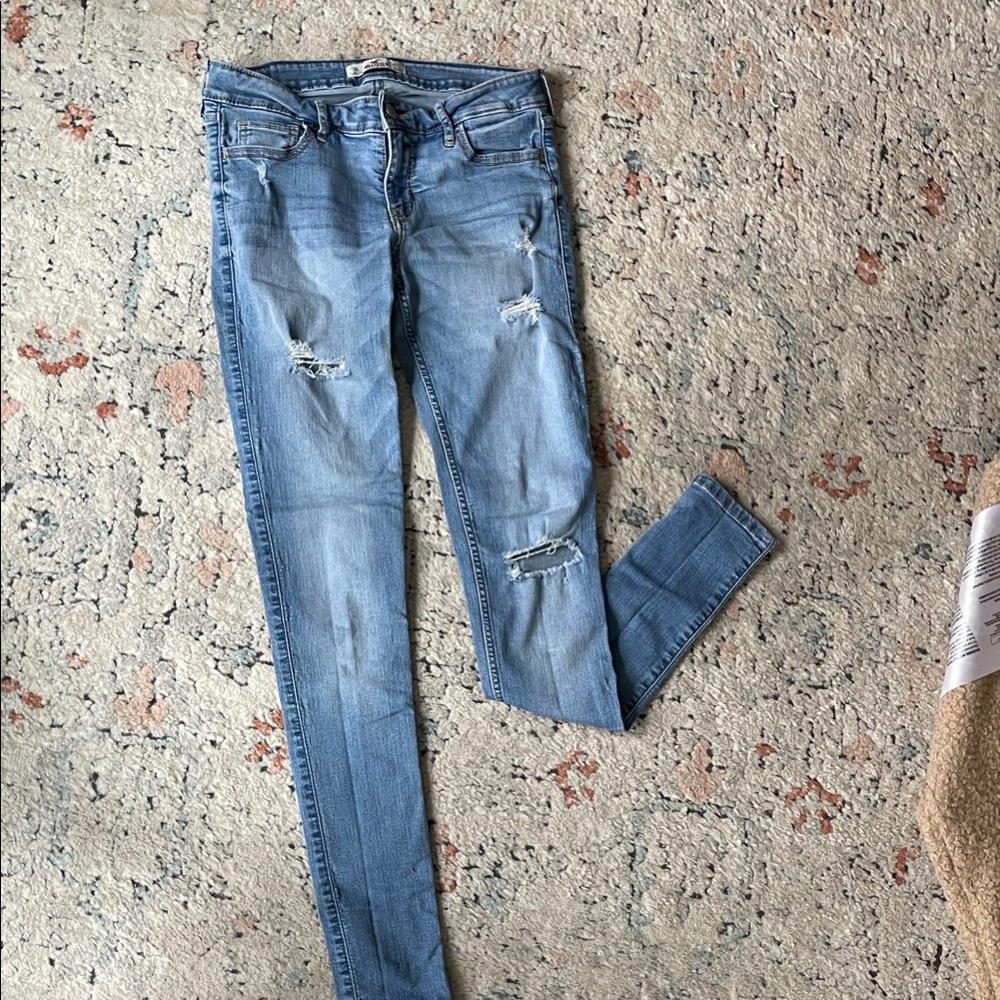 Hollister Light Blue Distressed Skinny Jeans